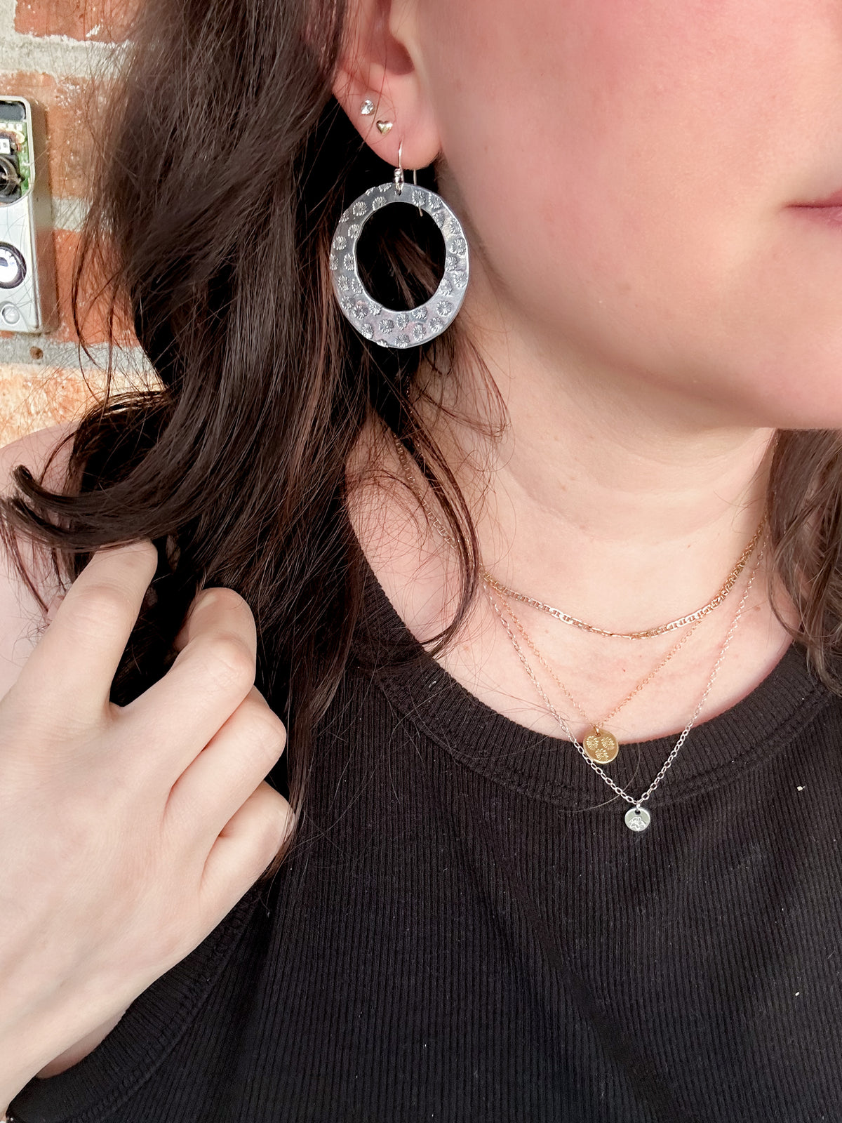 Family birth flower statement earrings