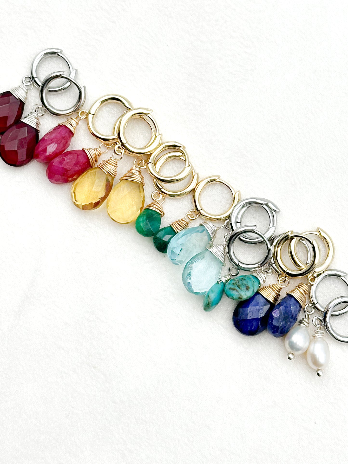 Custom Birthstone Huggies