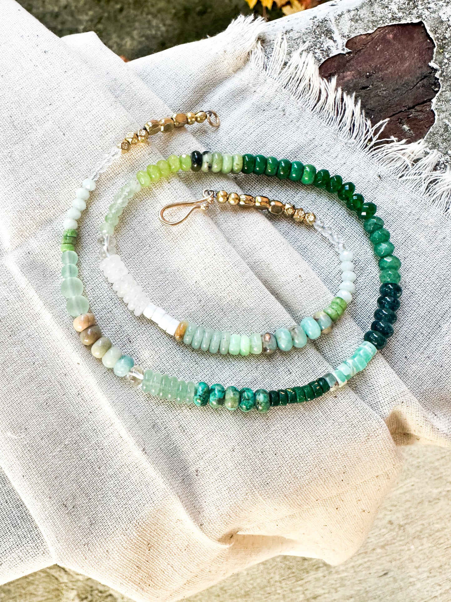 Green gemstone necklace