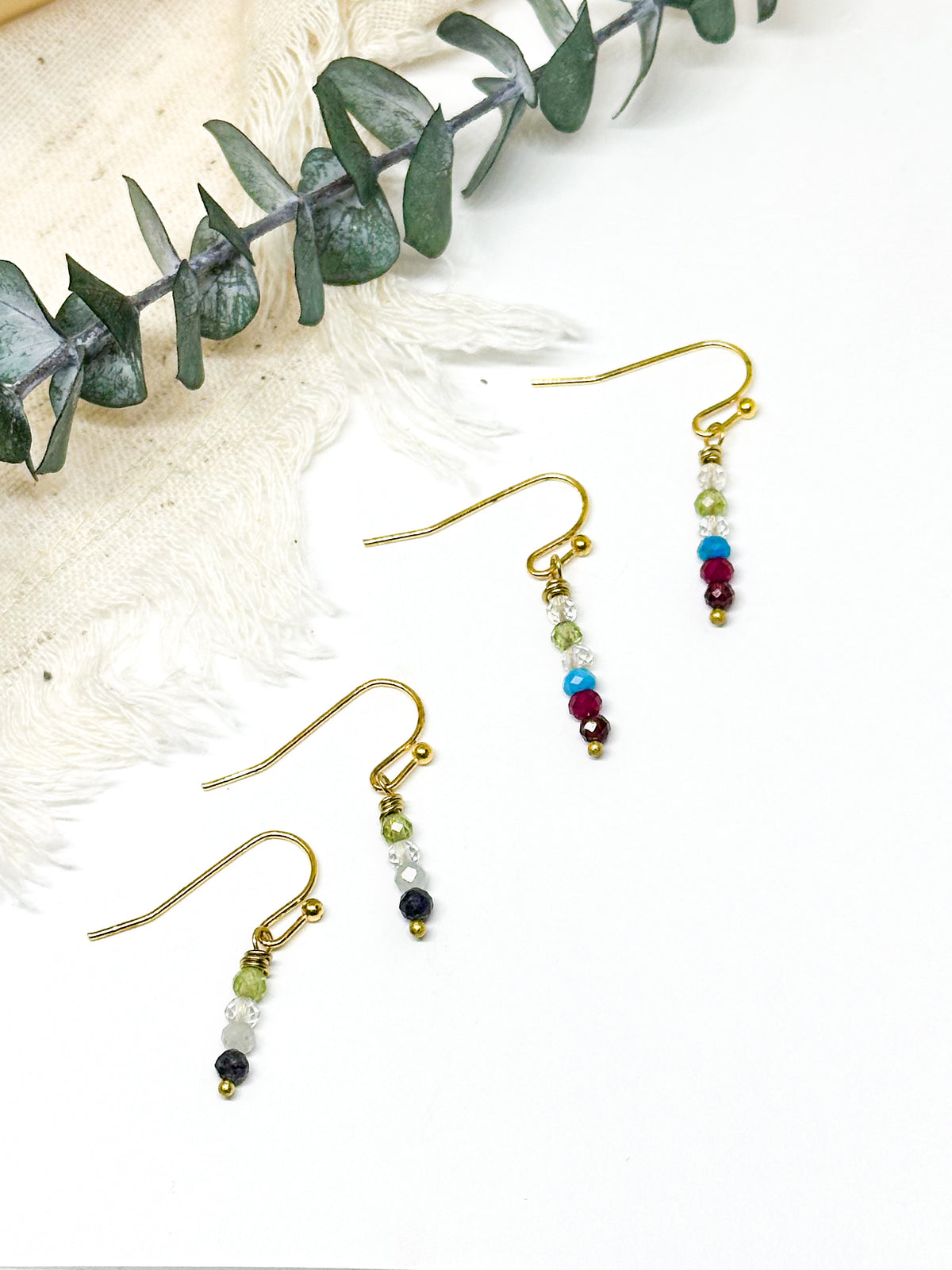 Family birthstone earrings