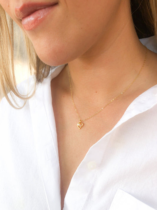 Heart birthstone necklace