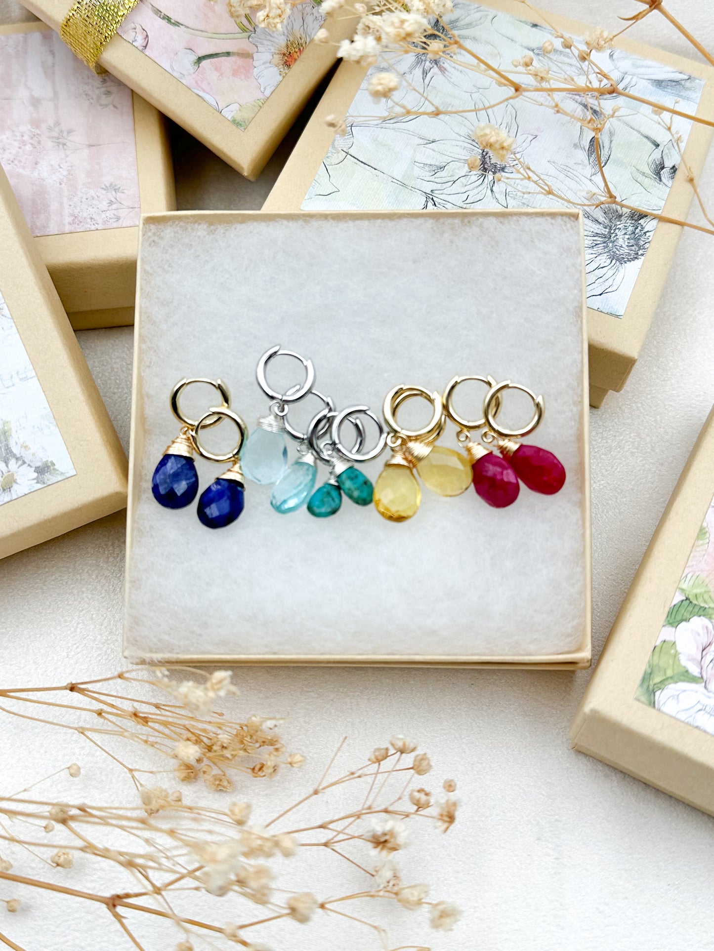 Custom Birthstone Huggies