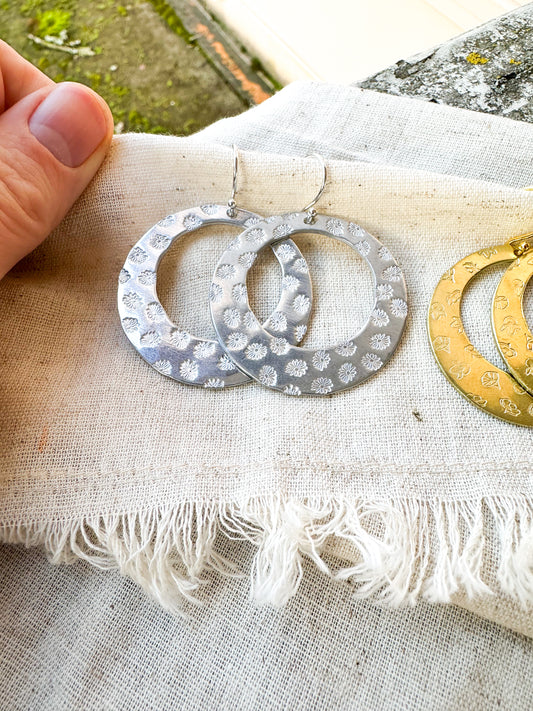 Family birth flower statement earrings
