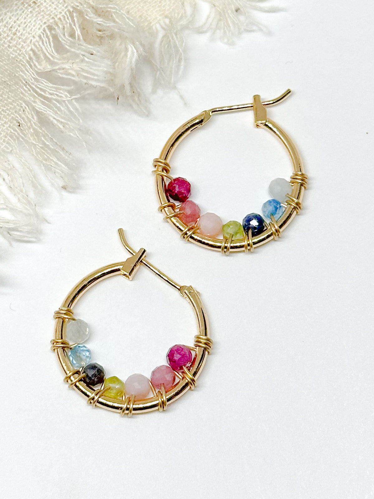 Custom birthstone earrings - hoops!