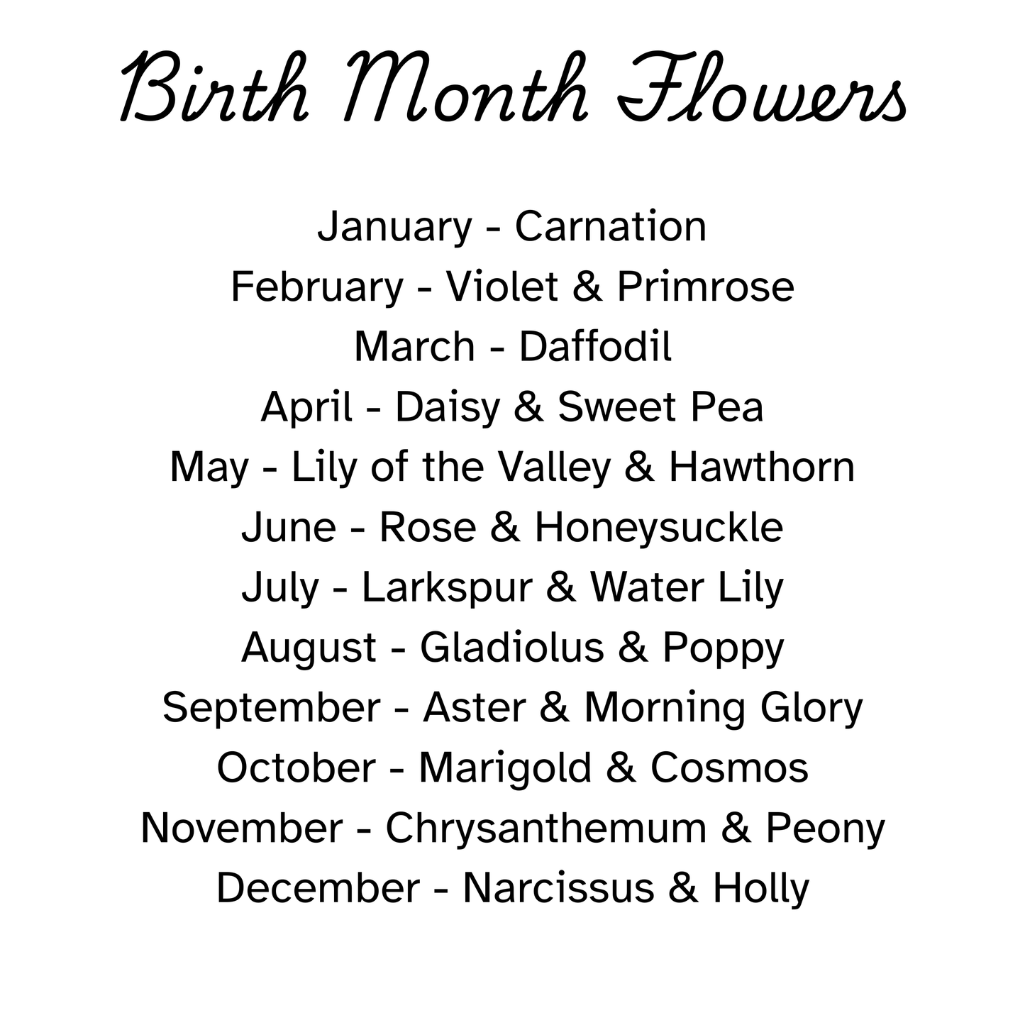 Birth flower hair pin - set of 2