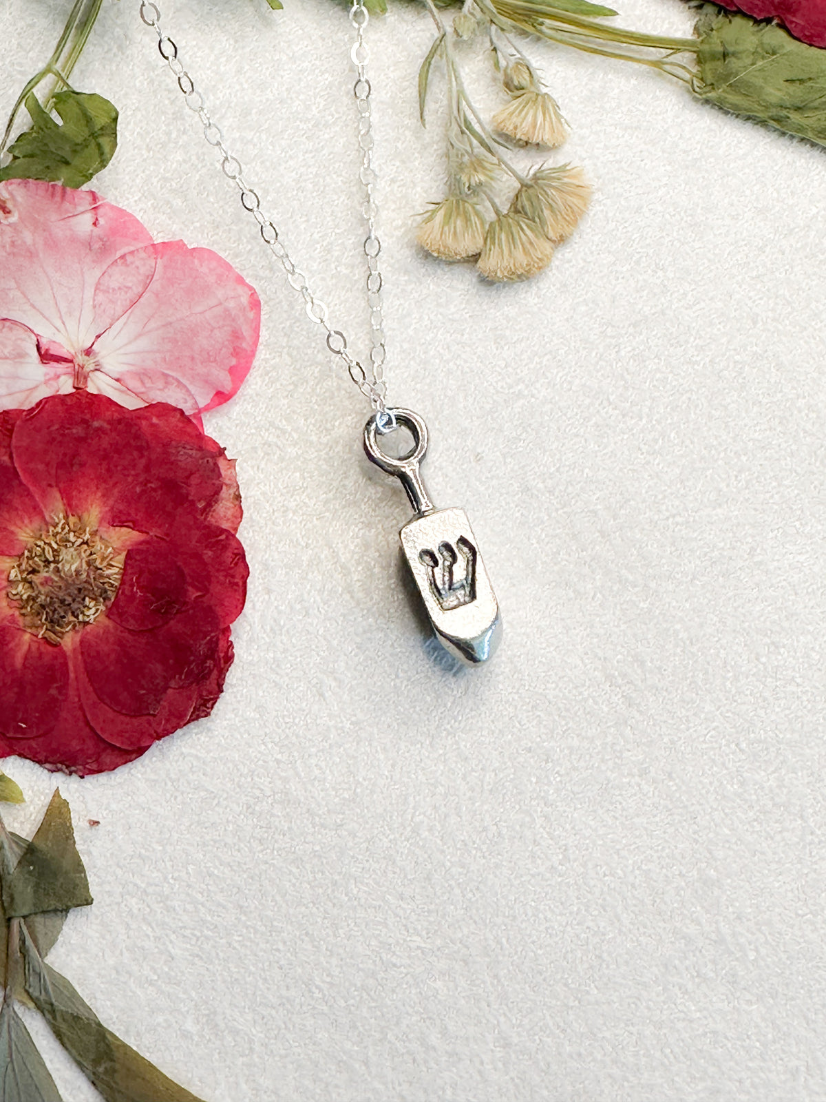 Dreidel necklace in gold or silver
