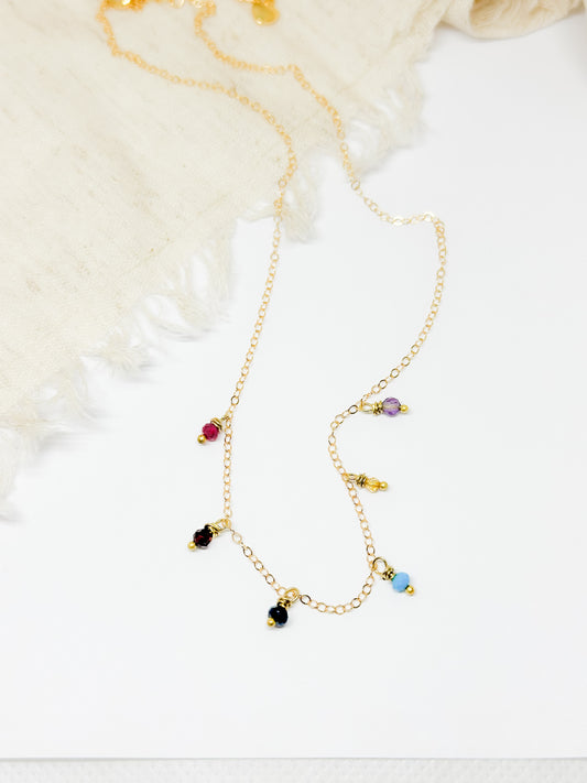 Custom birthstone necklace minimalist