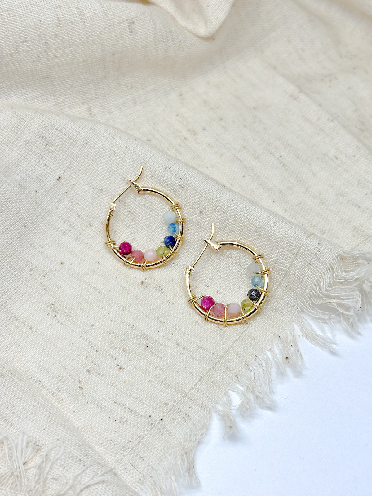 Custom birthstone earrings - hoops!