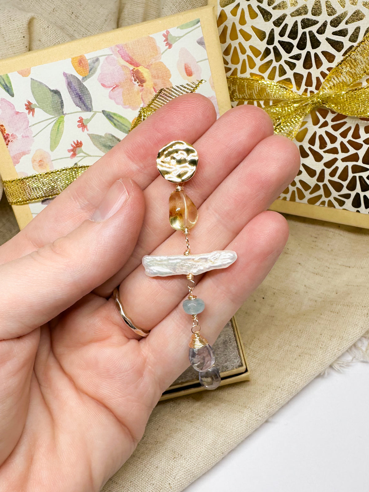 Pearl statement earrings