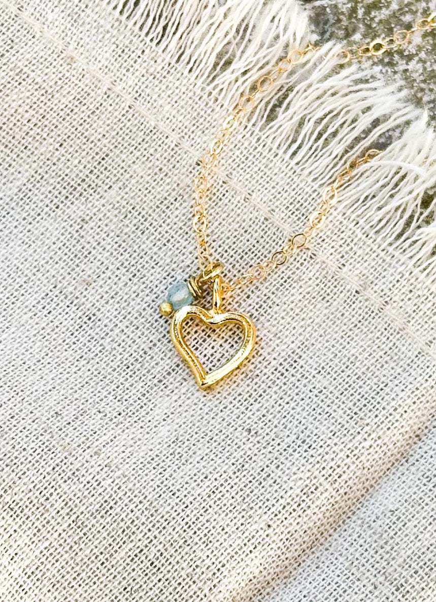 Heart birthstone necklace