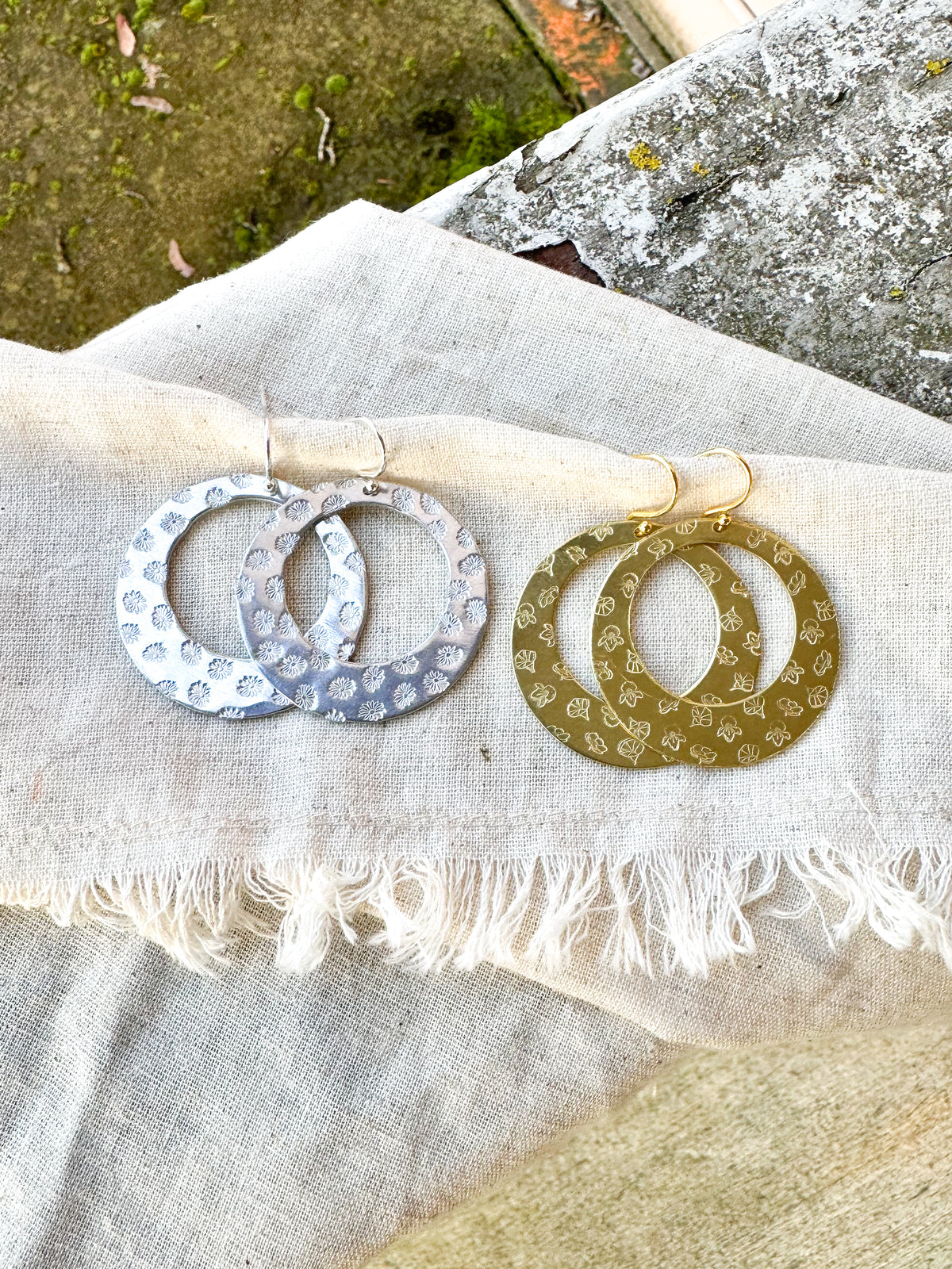 Family birth flower statement earrings