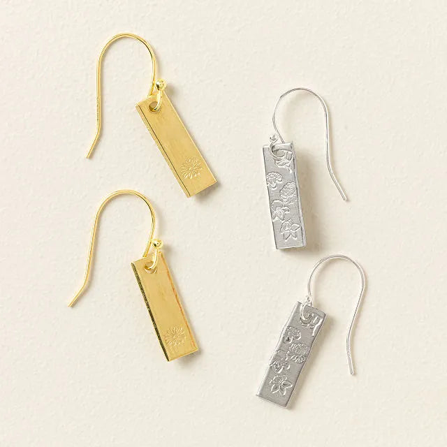 Family birth flower earrings