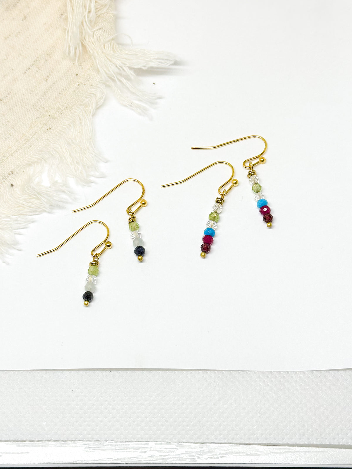 Family birthstone earrings