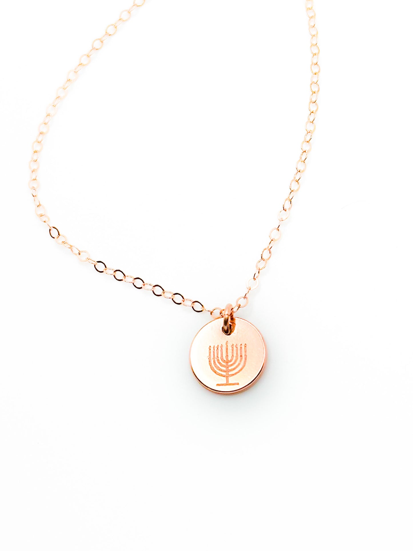 Menorah earrings rose gold