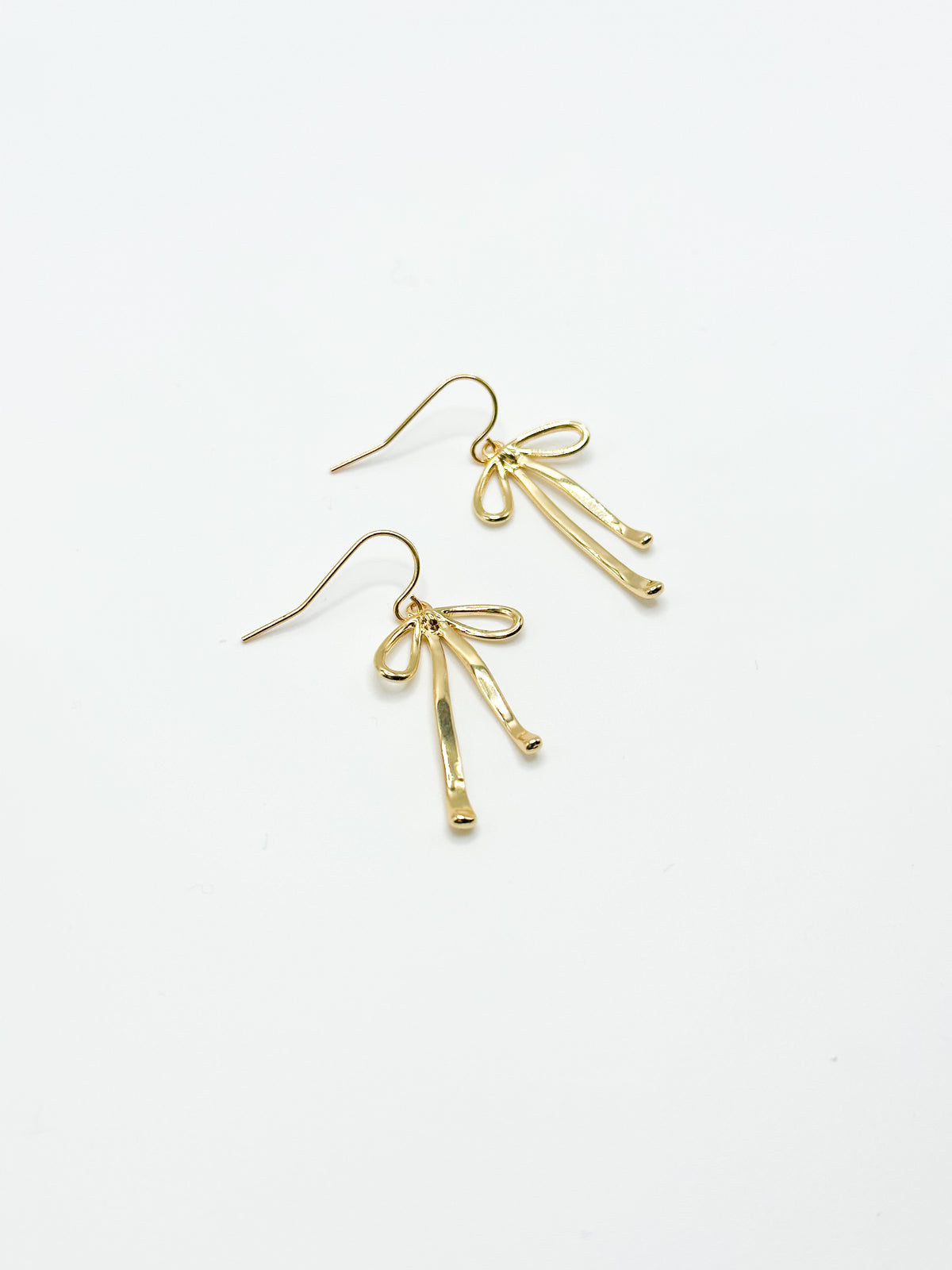 Gold bow earrings (like ribbon!)