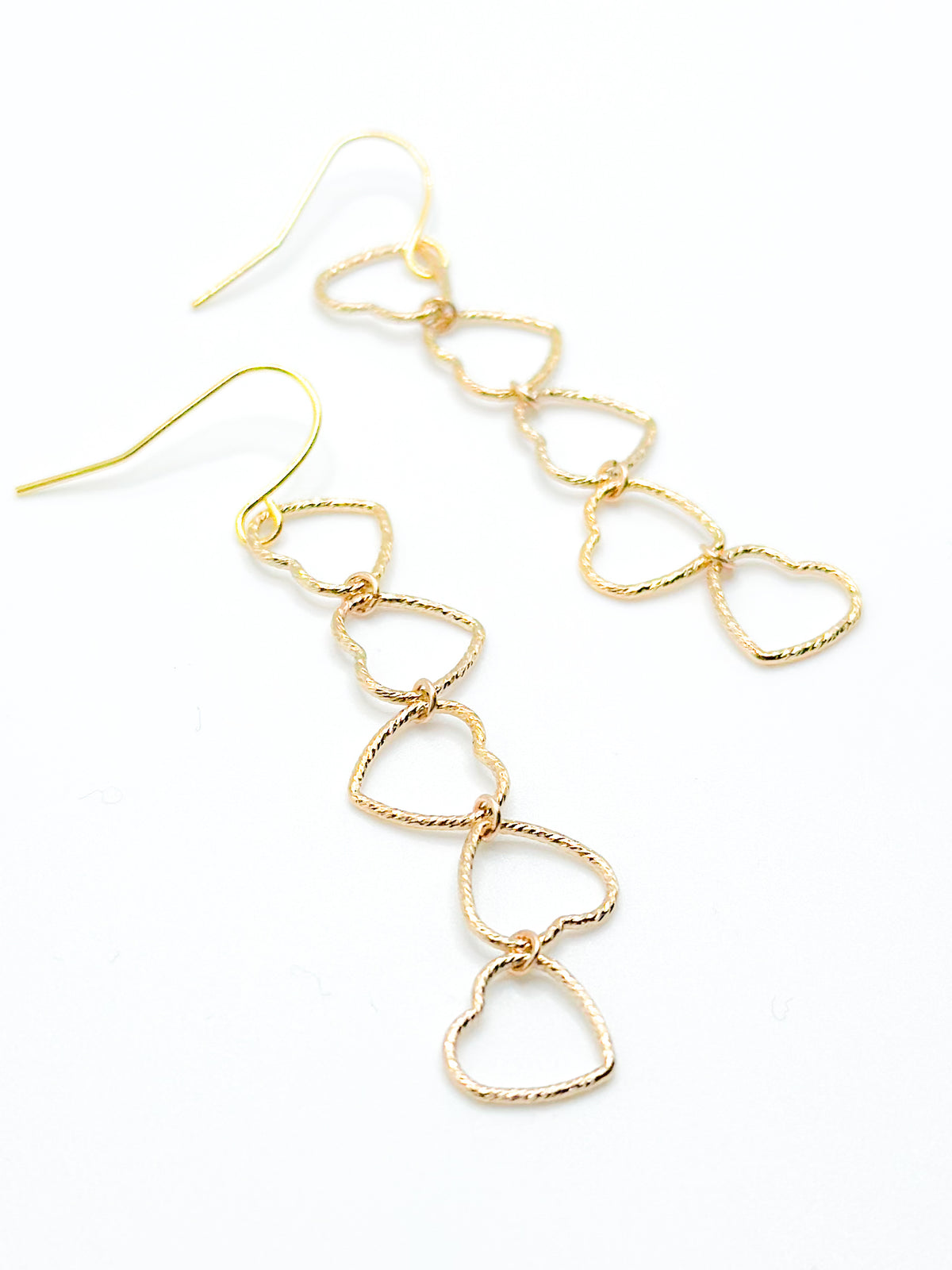 Heart earrings in gold fill