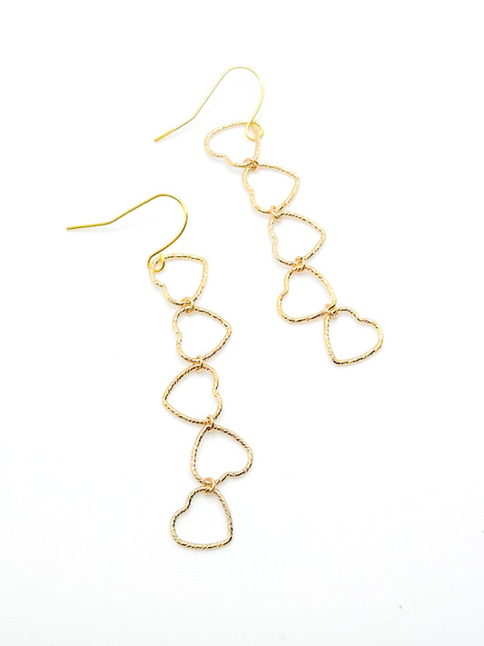 Heart earrings in gold fill