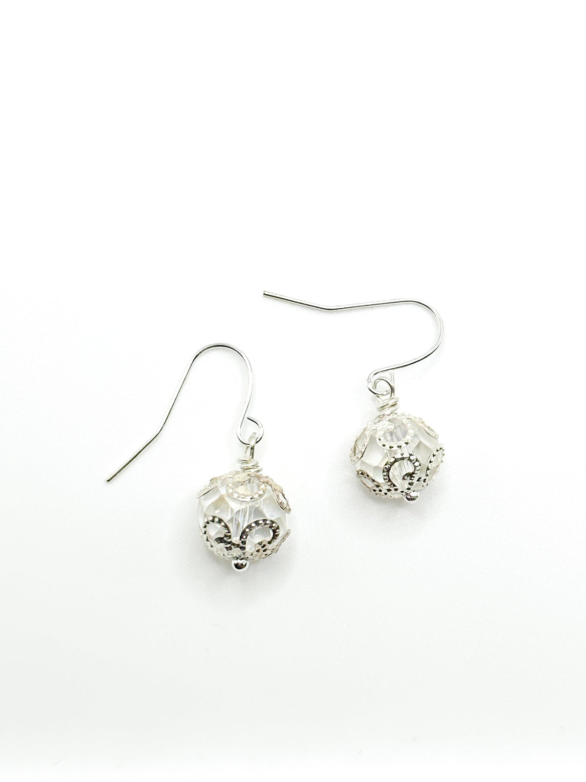 Red Christmas ball earrings