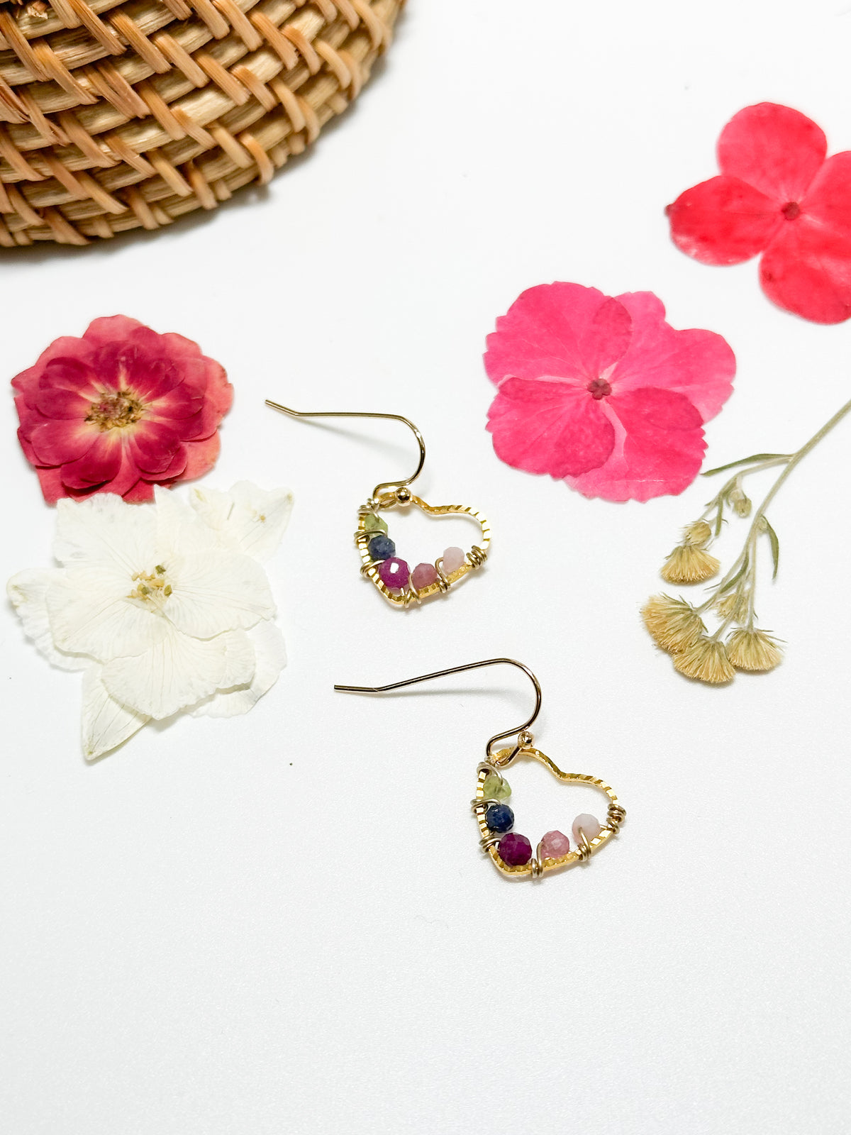 Mother's Day Gift -  custom birthstone earrings - heart