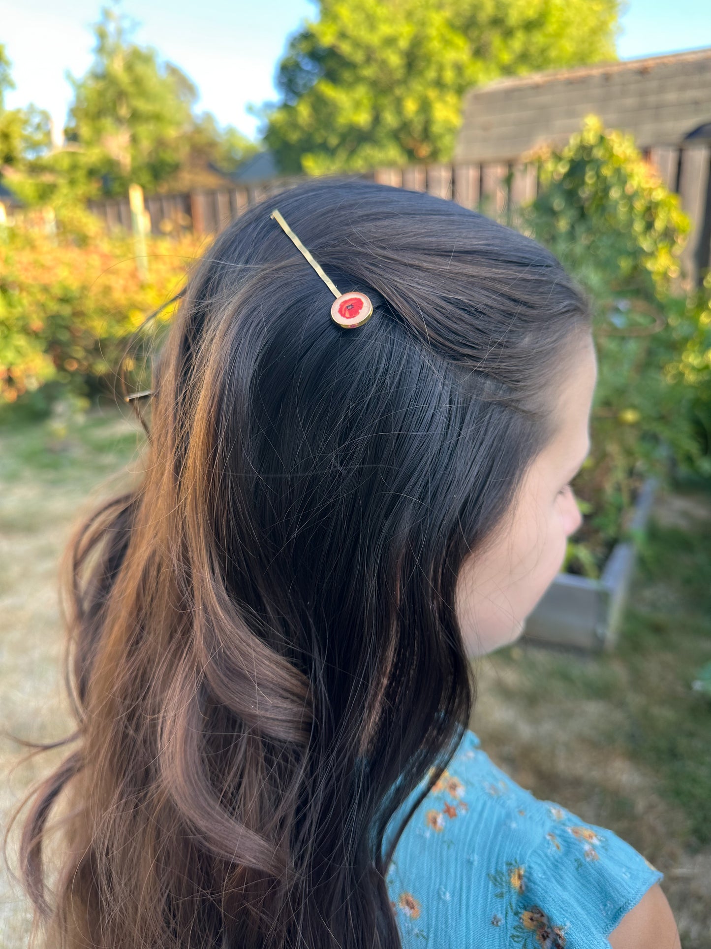 Birth flower hair pin - set of 2