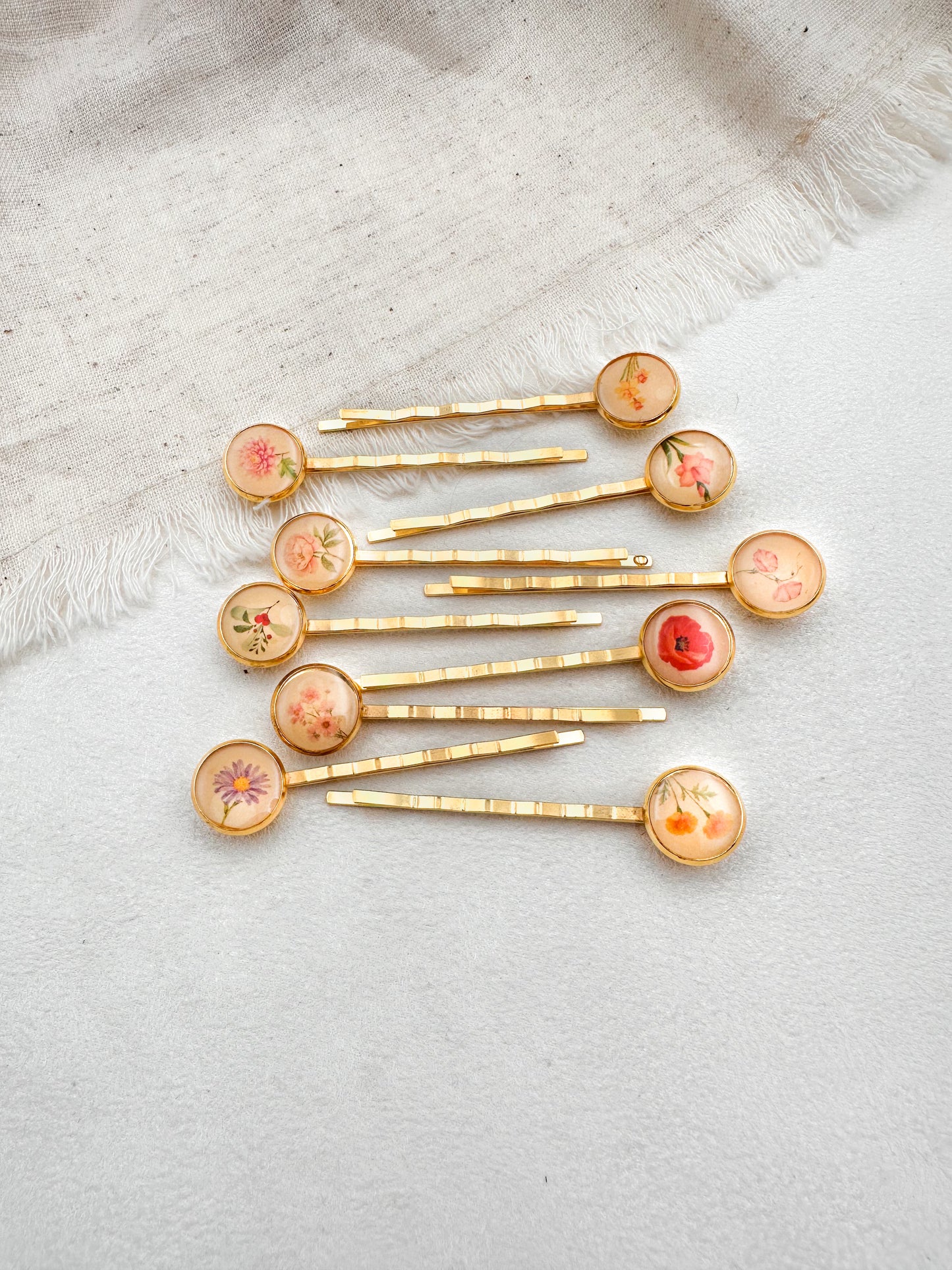 Birth flower hair pin - set of 2