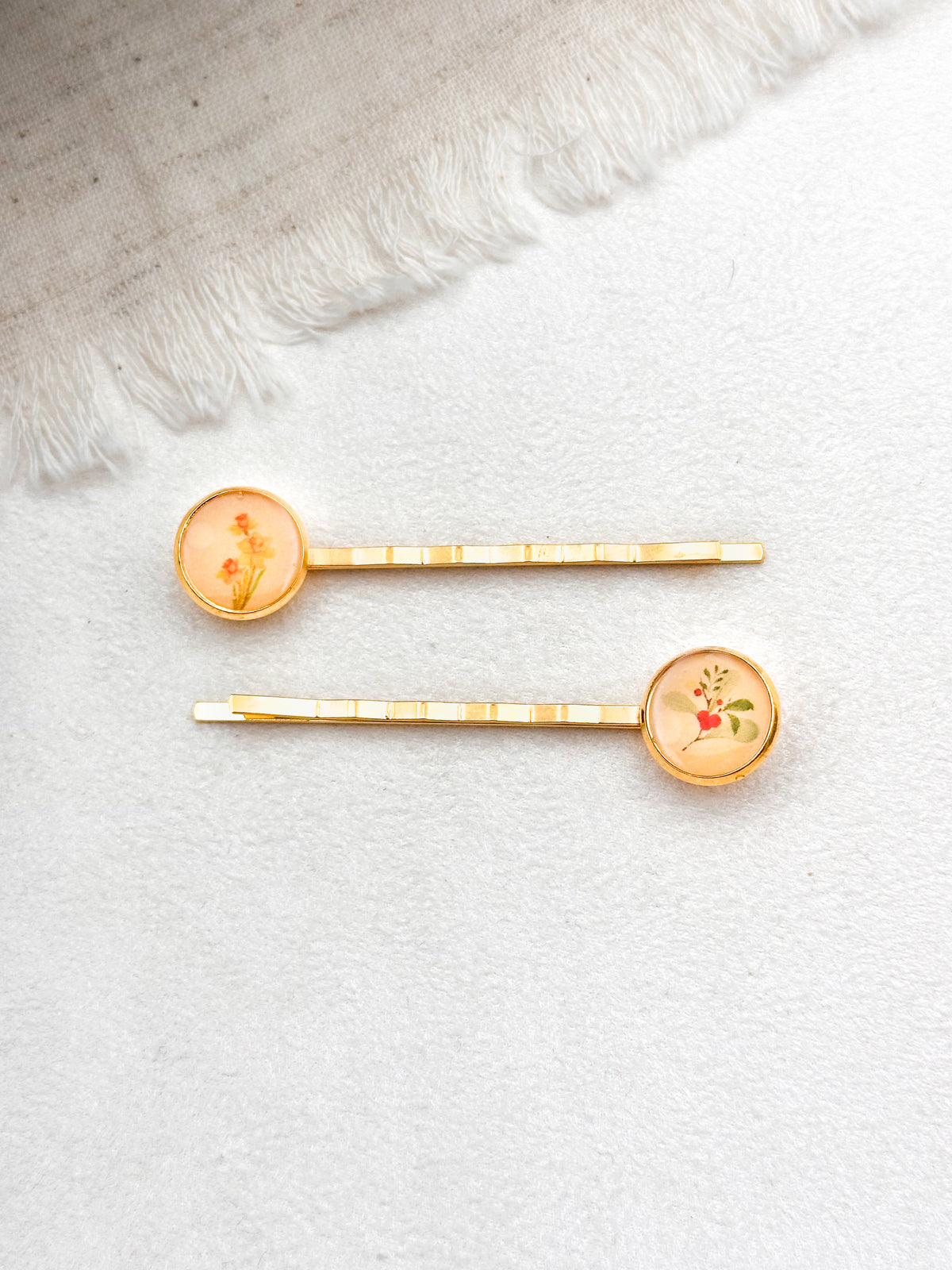 Birth flower hair pin - set of 2