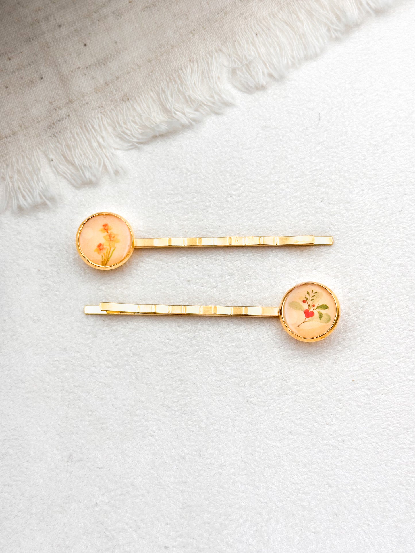 Birth flower hair pin - set of 2