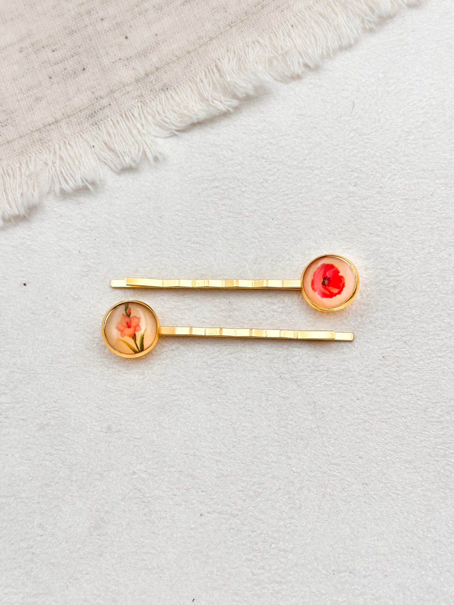 Birth flower hair pin - set of 2