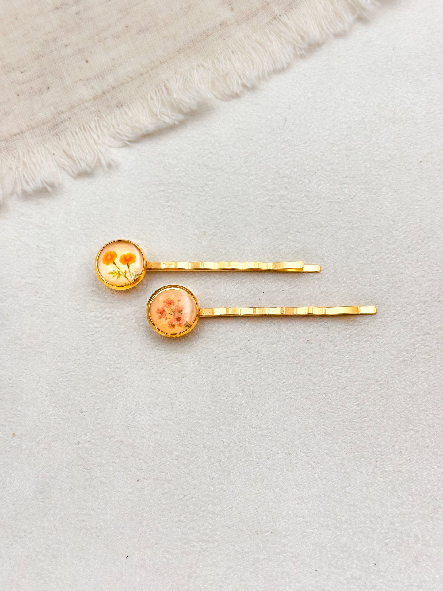 Birth flower hair pin - set of 2