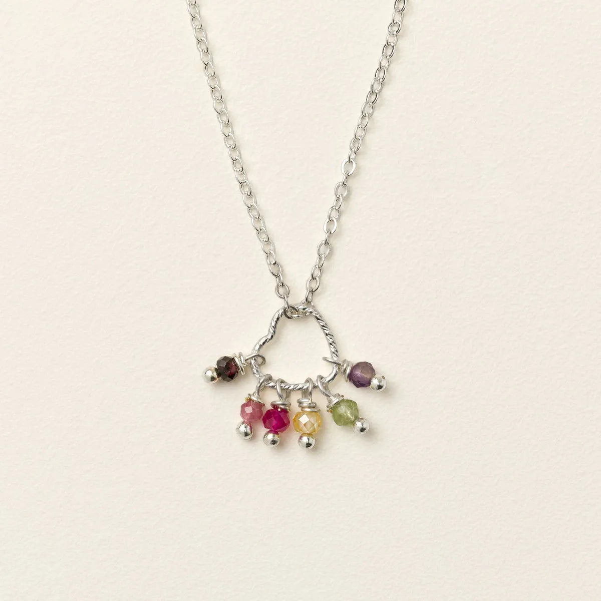 Custom Heart Birthstone Necklace