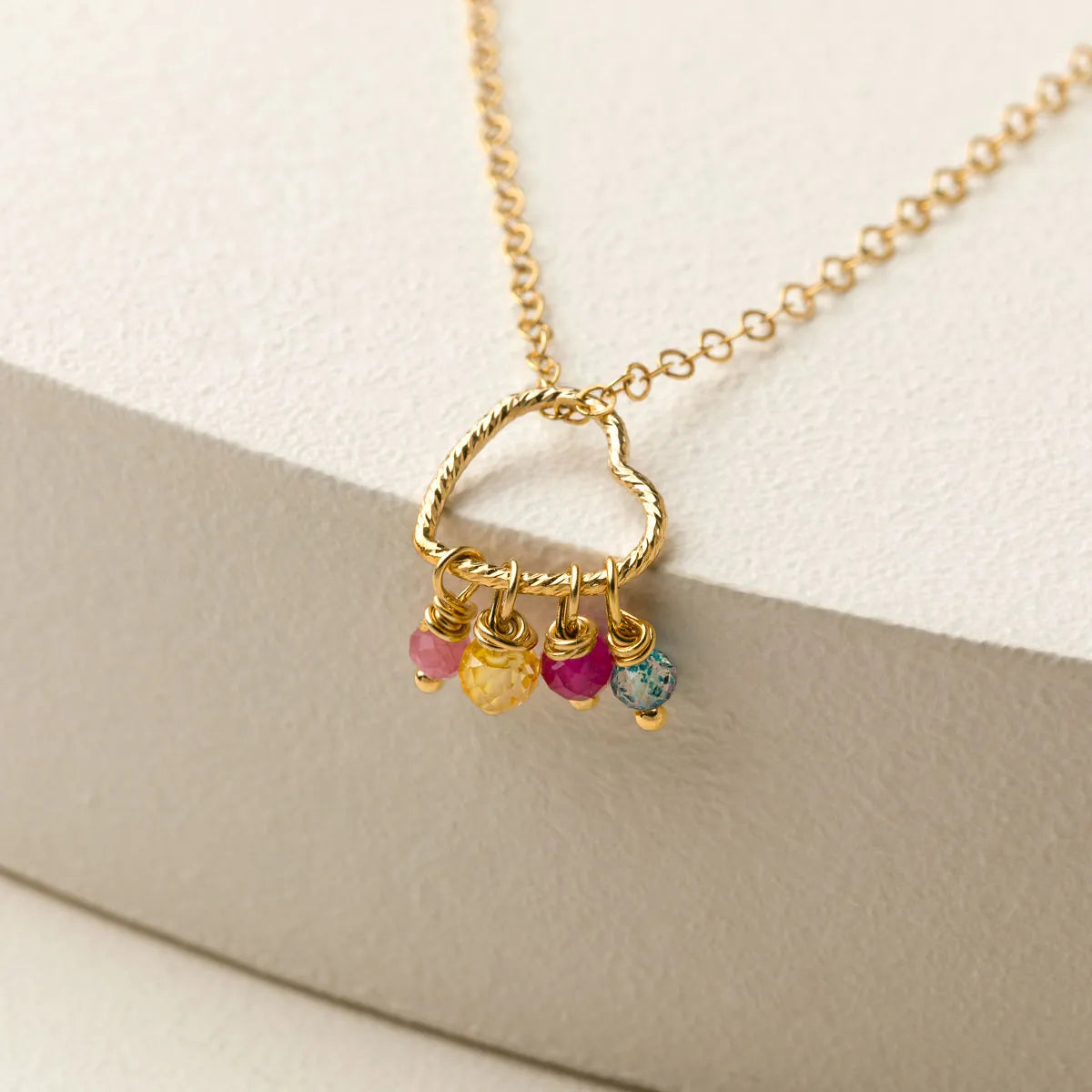 Custom Heart Birthstone Necklace