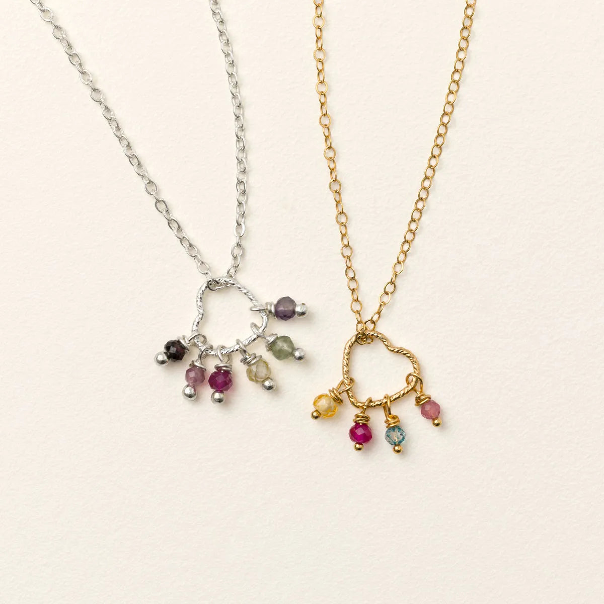 Custom Heart Birthstone Necklace