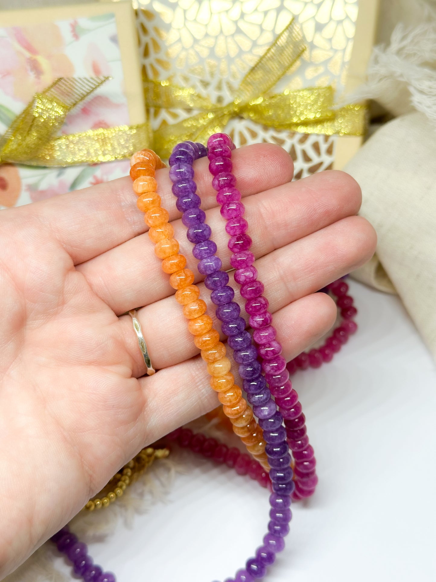 Bright orange gemstone necklace