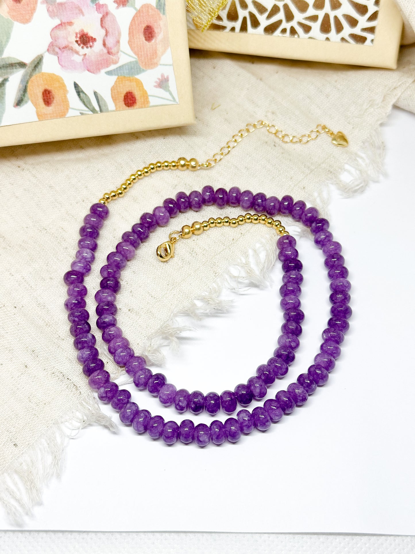 Pink gemstone necklace