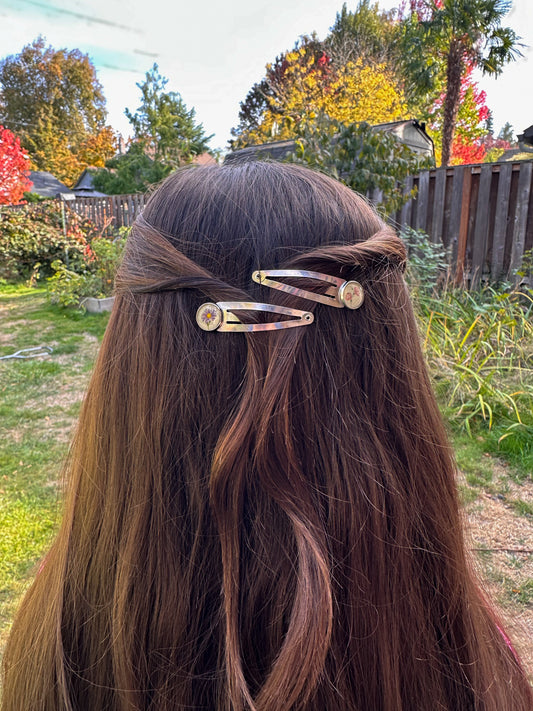 Birth flower barrette- set of 2