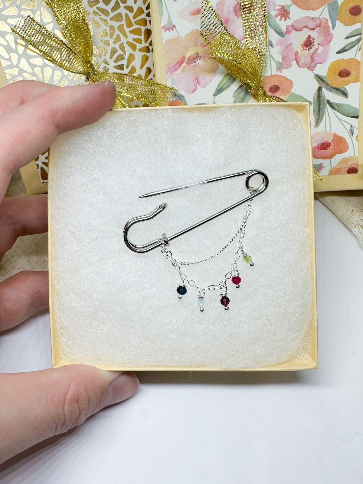 Family birthstone brooch