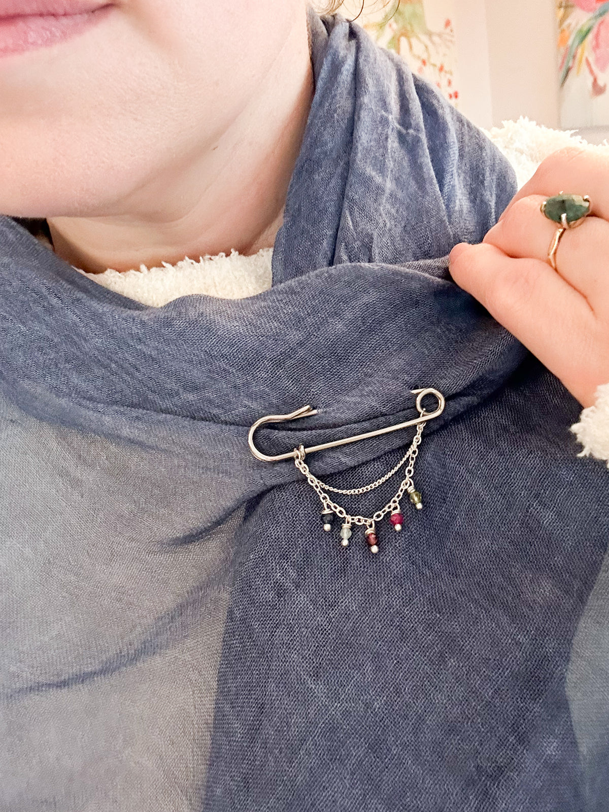 Family birthstone brooch