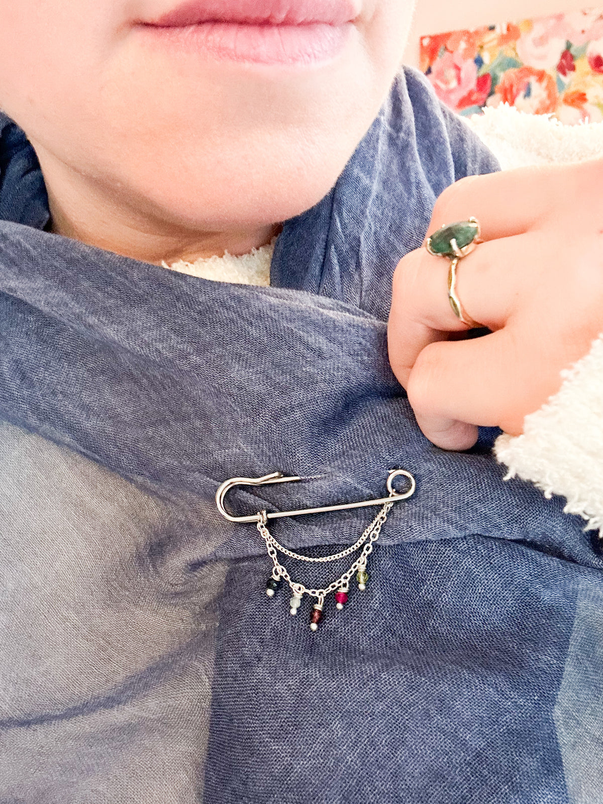 Family birthstone brooch