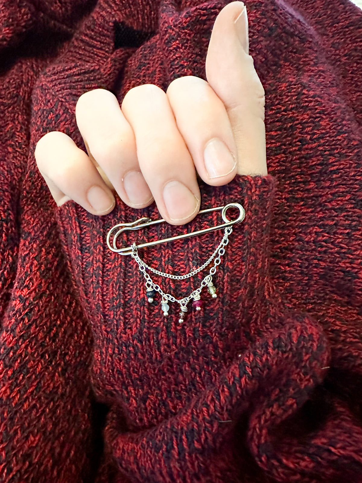 Family birthstone brooch