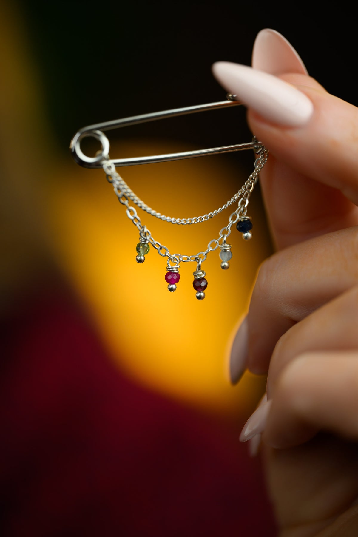 Family birthstone brooch