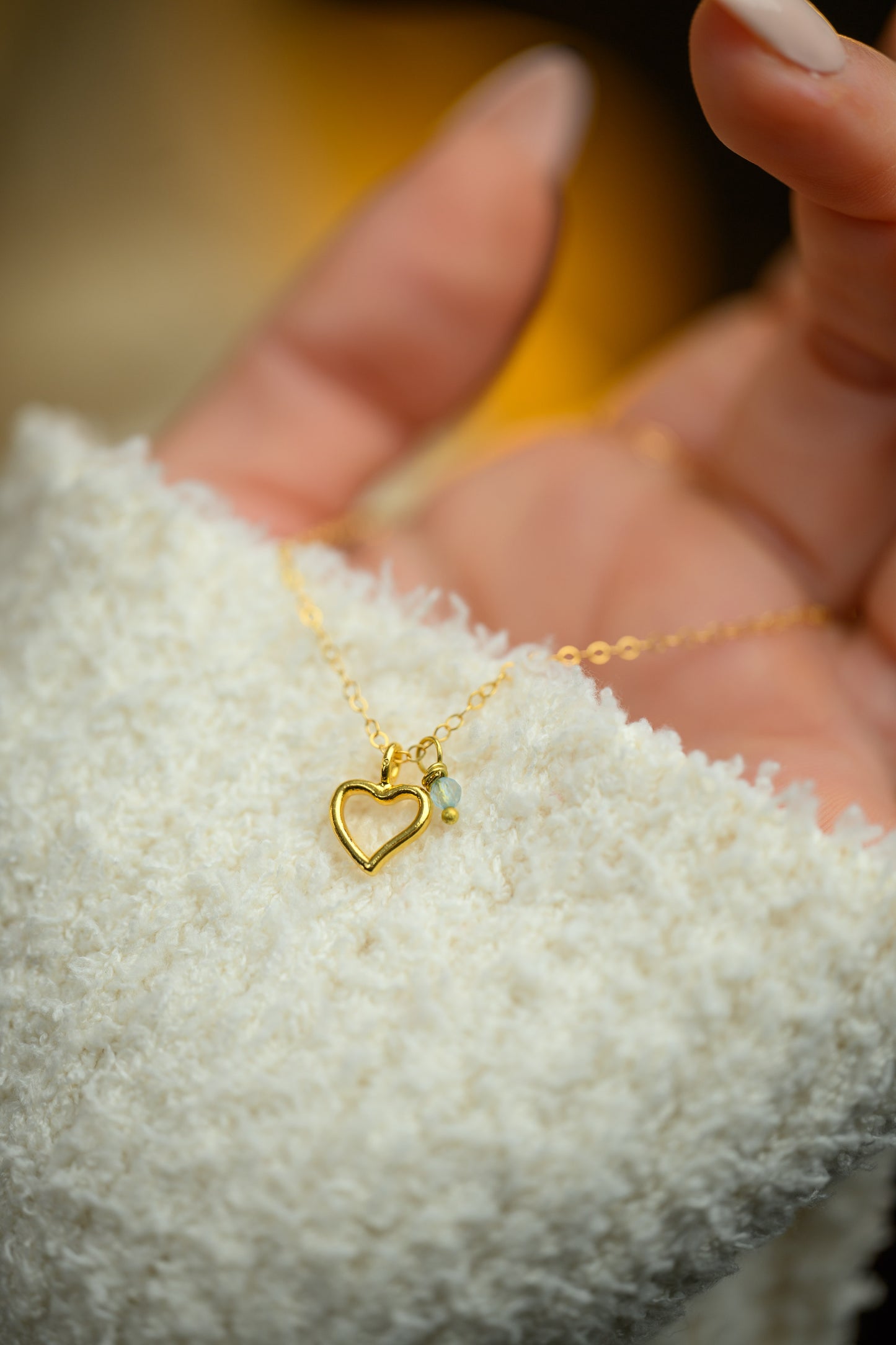 Heart birthstone necklace