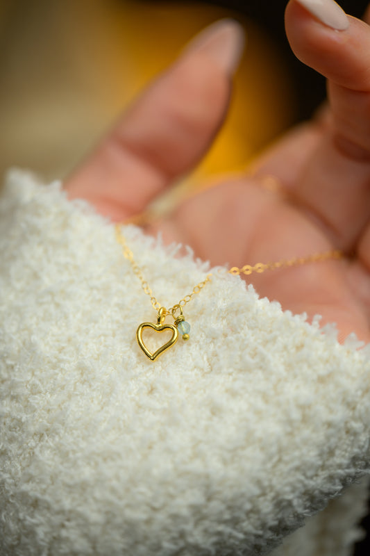 Valentine's Day Heart Birthstone Necklace