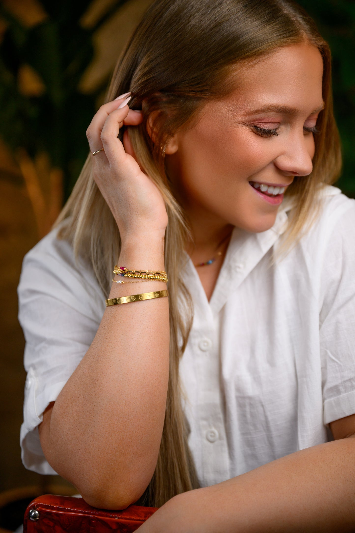 Custom birthstone bracelet gold filled