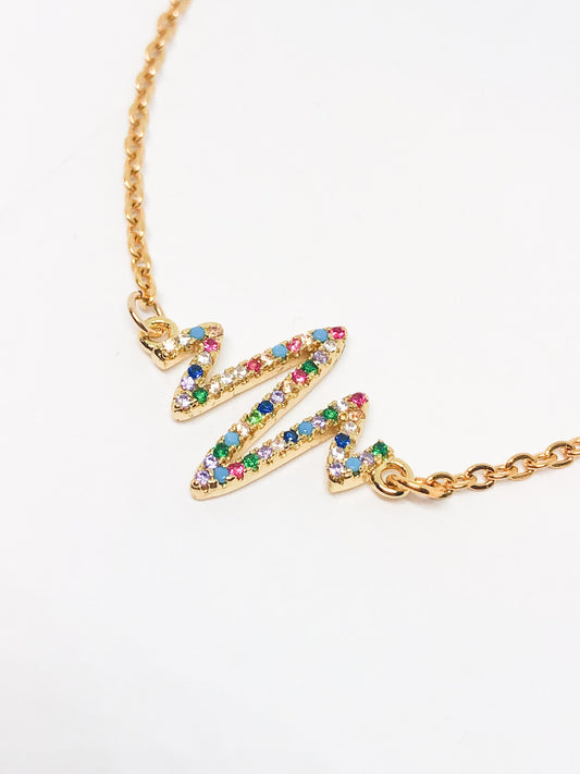 Rainbow heartbeat necklace