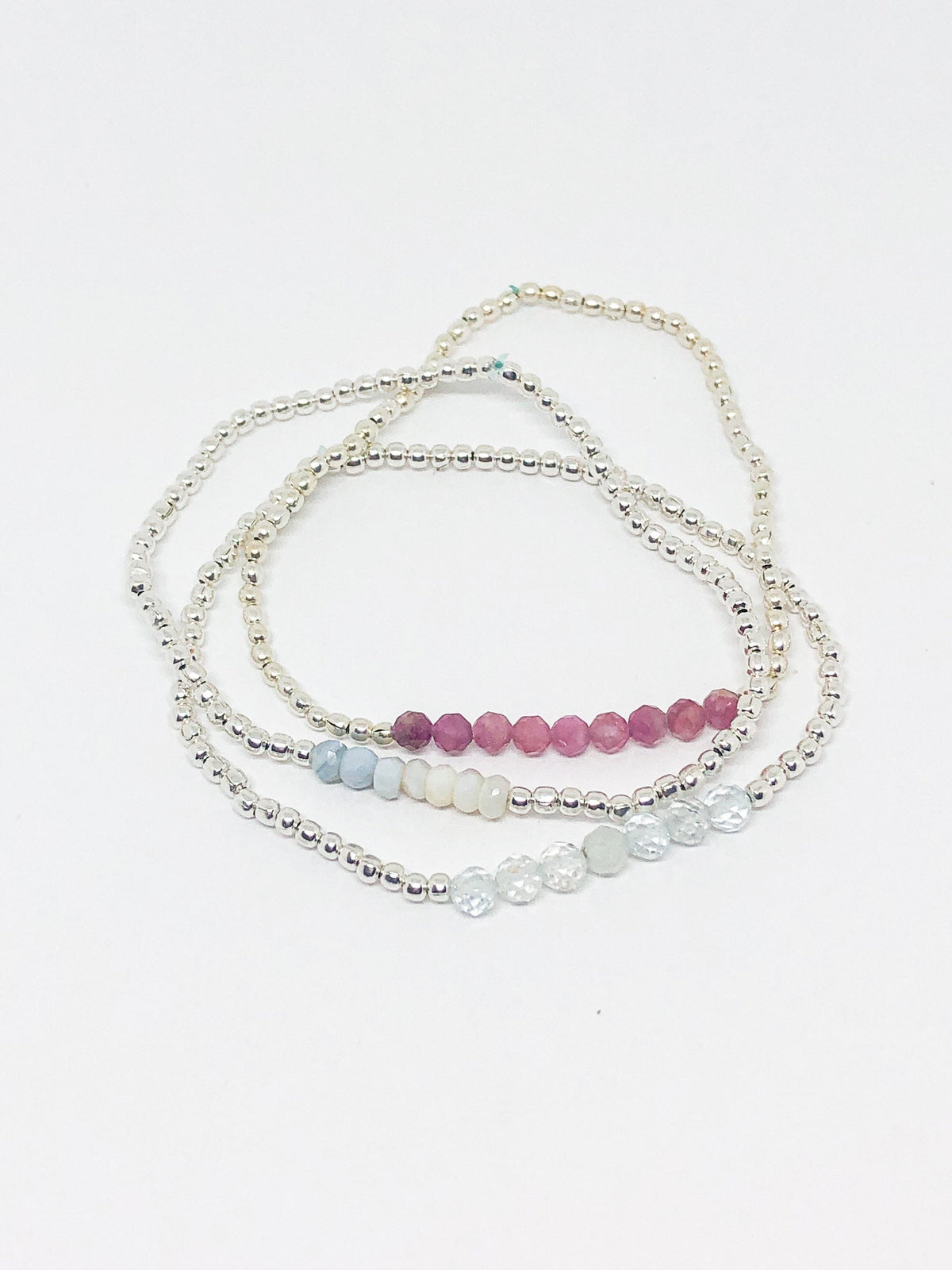October birthstone bracelets stretchy and perfect - Tourmaline, Opal