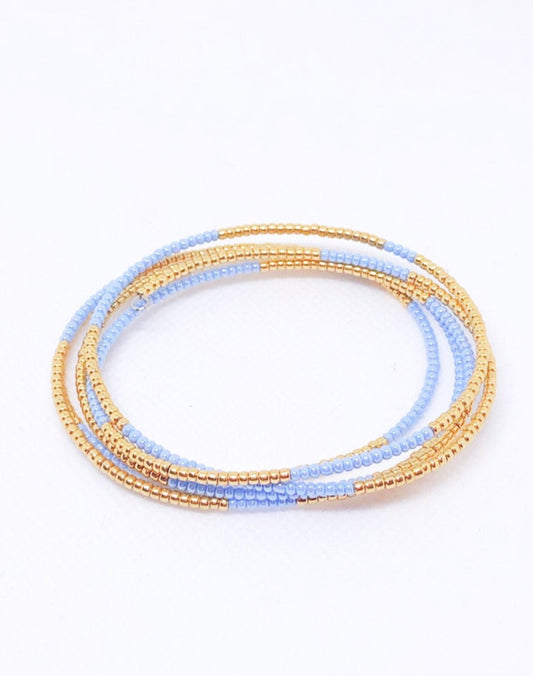 Sky blue memory wire bracelet