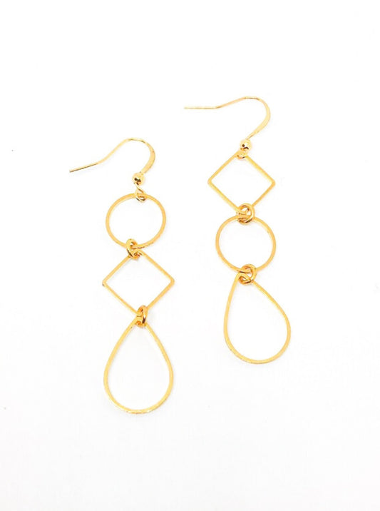 Geometric gold earrings