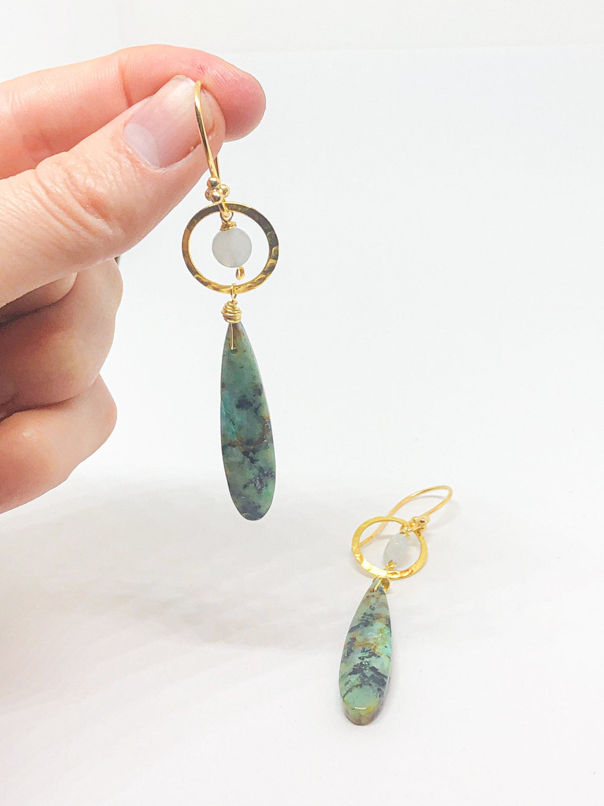 Custom Mother's Day gifts - African turquoise earrings in gold or silver