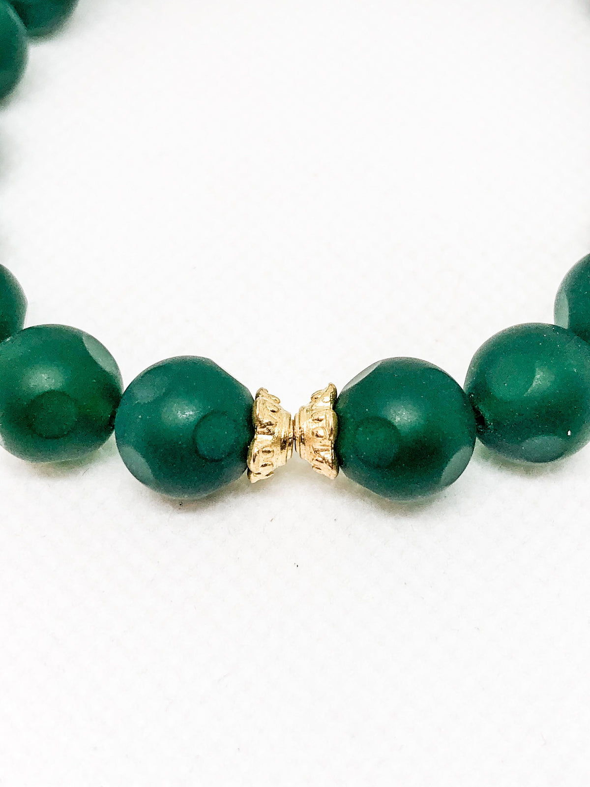 Green stone beaded bracelet