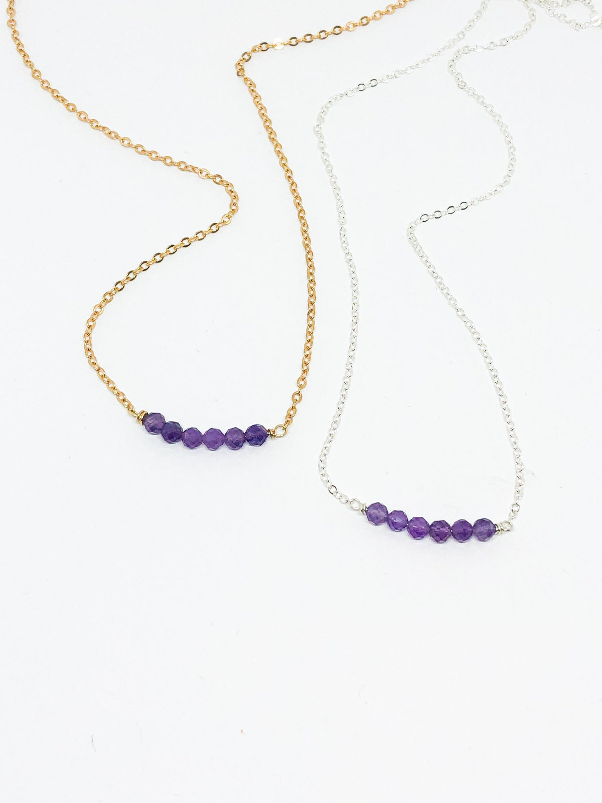 Amethyst birthstone necklace - February birthstone